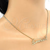 Oro Laminado Pendant Necklace, Gold Filled Style Nameplate Design, Polished, Golden Finish, 04.106.0021.20 (02 MM Thickness, 20 Inches Length)