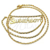Oro Laminado Pendant Necklace, Gold Filled Style Nameplate Design, Polished, Golden Finish, 04.106.0021.20 (02 MM Thickness, 20 Inches Length)