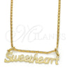 Oro Laminado Pendant Necklace, Gold Filled Style Nameplate Design, Polished, Golden Finish, 04.106.0021.20 (02 MM Thickness, 20 Inches Length)