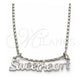 Collares con Dije 04.106.0021.1.20 Oro Laminado Blanco, Pulido, Rodinado (Grosor 02 MM, 20 Pulgadas de Largo)
