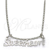 Rhodium Gold Filled Pendant Necklace, Polished, Rhodium Finish, 04.106.0021.1.20 (02 MM Thickness, 20 Inches Length)