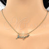 Oro Laminado Pendant Necklace, Gold Filled Style Nameplate Design, Polished, Golden Finish, 04.106.0022.20 (02 MM Thickness, 20 Inches Length)