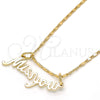 Oro Laminado Pendant Necklace, Gold Filled Style Nameplate Design, Polished, Golden Finish, 04.106.0022.20 (02 MM Thickness, 20 Inches Length)