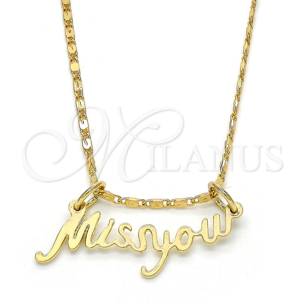 Gold Filled Necklace — Pendant Necklace Nameplate Design Polished 04. 02 MM — main product view — SKU 119839 | Oro Laminado collar — Pendant Necklace Nameplate diseño pulido 04. 02 MM — SKU 119839