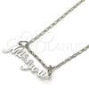 Rhodium Gold Filled Pendant Necklace, Polished, Rhodium Finish, 04.106.0022.1.20 (02 MM Thickness, 20 Inches Length)