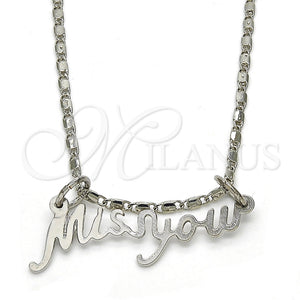 White Gold Filled Necklace — Pendant Necklace Polished 04. 02 MM Thickness 20 — main product view — SKU 119840 | Oro Laminado Blanco collar — Pendant Necklace pulido 04. 02 MM Thickness 20 — SKU 119840