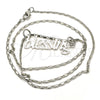 Rhodium Gold Filled Pendant Necklace, Polished, Rhodium Finish, 04.106.0023.1.20 (02 MM Thickness, 20 Inches Length)