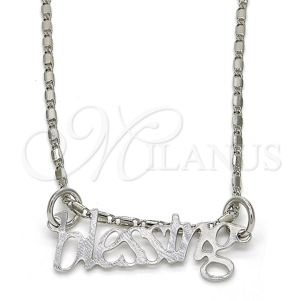 White Gold Filled Necklace — Pendant Necklace Polished 04. 02 MM Thickness 20 — main product view — SKU 119842 | Oro Laminado Blanco collar — Pendant Necklace pulido 04. 02 MM Thickness 20 — SKU 119842