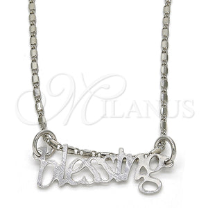 White Gold Filled Necklace — Pendant Necklace Polished 04. 02 MM Thickness 20 — main product view — SKU 119842 | Oro Laminado Blanco collar — Pendant Necklace pulido 04. 02 MM Thickness 20 — SKU 119842