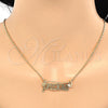 Oro Laminado Pendant Necklace, Gold Filled Style Nameplate Design, Polished, Golden Finish, 04.106.0024.20 (02 MM Thickness, 20 Inches Length)