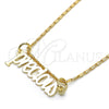 Oro Laminado Pendant Necklace, Gold Filled Style Nameplate Design, Polished, Golden Finish, 04.106.0024.20 (02 MM Thickness, 20 Inches Length)