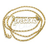 Oro Laminado Pendant Necklace, Gold Filled Style Nameplate Design, Polished, Golden Finish, 04.106.0024.20 (02 MM Thickness, 20 Inches Length)