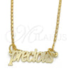 Oro Laminado Pendant Necklace, Gold Filled Style Nameplate Design, Polished, Golden Finish, 04.106.0024.20 (02 MM Thickness, 20 Inches Length)
