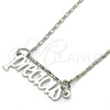 Rhodium Gold Filled Pendant Necklace, Polished, Rhodium Finish, 04.106.0024.1.20 (02 MM Thickness, 20 Inches Length)