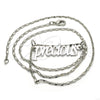 Rhodium Gold Filled Pendant Necklace, Polished, Rhodium Finish, 04.106.0024.1.20 (02 MM Thickness, 20 Inches Length)