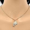 Oro Laminado Pendant Necklace, Gold Filled Style Dolphin Design, Polished, Golden Finish, 04.106.0025.20 (02 MM Thickness, 20 Inches Length)