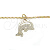 Oro Laminado Pendant Necklace, Gold Filled Style Dolphin Design, Polished, Golden Finish, 04.106.0025.20 (02 MM Thickness, 20 Inches Length)