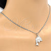 Rhodium Gold Filled Pendant Necklace, Dolphin Design, Polished, Rhodium Finish, 04.106.0025.1.20 (02 MM Thickness, 20 Inches Length)