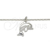 Rhodium Gold Filled Pendant Necklace, Dolphin Design, Polished, Rhodium Finish, 04.106.0025.1.20 (02 MM Thickness, 20 Inches Length)