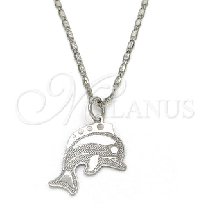White Gold Filled Necklace — Pendant Necklace Dolphin Design Polished 04. 02 MM — main product view — SKU 119846 | Oro Laminado Blanco collar — Pendant Necklace Dolphin diseño pulido 04. 02 MM — SKU 119846