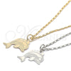 Rhodium Gold Filled Pendant Necklace, Dolphin Design, Polished, Rhodium Finish, 04.106.0025.1.20 (02 MM Thickness, 20 Inches Length)
