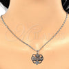 Rhodium Gold Filled Pendant Necklace, Mom and Flower Design, Polished, Rhodium Finish, 04.106.0026.1.20 (02 MM Thickness, 20 Inches Length)