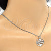 Rhodium Gold Filled Pendant Necklace, Mom and Flower Design, Polished, Rhodium Finish, 04.106.0026.1.20 (02 MM Thickness, 20 Inches Length)