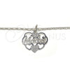 Rhodium Gold Filled Pendant Necklace, Mom and Flower Design, Polished, Rhodium Finish, 04.106.0026.1.20 (02 MM Thickness, 20 Inches Length)
