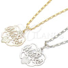 Rhodium Gold Filled Pendant Necklace, Mom and Flower Design, Polished, Rhodium Finish, 04.106.0026.1.20 (02 MM Thickness, 20 Inches Length)