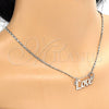 Rhodium Gold Filled Pendant Necklace, Love Design, Polished, Rhodium Finish, 04.106.0028.1.20 (02 MM Thickness, 20 Inches Length)