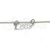 Rhodium Gold Filled Pendant Necklace, Love Design, Polished, Rhodium Finish, 04.106.0028.1.20 (02 MM Thickness, 20 Inches Length)