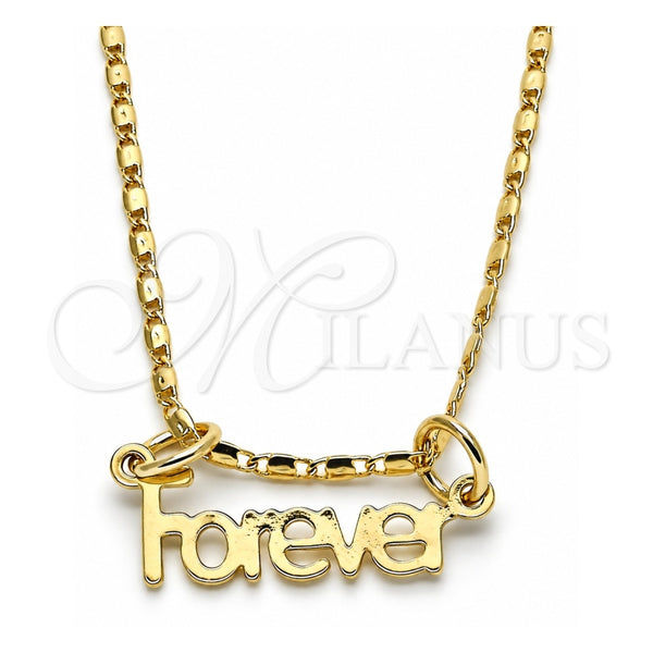 Oro Laminado Pendant Necklace, Gold Filled Style Nameplate Design, Polished, Golden Finish, 04.106.0029.20 (02 MM Thickness, 20 Inches Length)