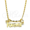 Oro Laminado Pendant Necklace, Gold Filled Style Nameplate Design, Polished, Golden Finish, 04.106.0029.20 (02 MM Thickness, 20 Inches Length)