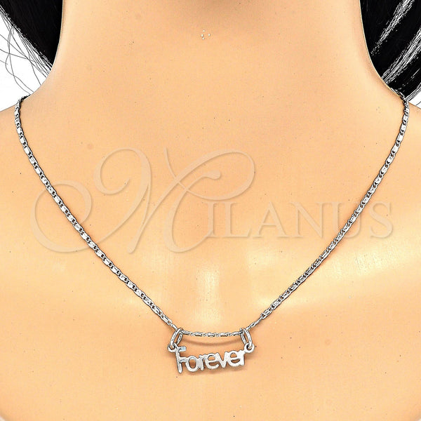 White Gold Filled Necklace — Pendant Necklace Polished 04. 02 MM Thickness 20 — alternate product view — SKU 119854 | Oro Laminado Blanco collar — Pendant Necklace pulido 04. 02 MM Thickness 20 — SKU 119854