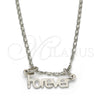 Rhodium Gold Filled Pendant Necklace, Polished, Rhodium Finish, 04.106.0029.1.20 (02 MM Thickness, 20 Inches Length)