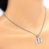 Rhodium Gold Filled Pendant Necklace, Little Girl and Little Boy Design, Polished, Rhodium Finish, 04.106.0030.1.20 (02 MM Thickness, 20 Inches Length)