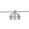 Rhodium Gold Filled Pendant Necklace, Little Girl and Little Boy Design, Polished, Rhodium Finish, 04.106.0030.1.20 (02 MM Thickness, 20 Inches Length)
