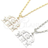 Rhodium Gold Filled Pendant Necklace, Little Girl and Little Boy Design, Polished, Rhodium Finish, 04.106.0030.1.20 (02 MM Thickness, 20 Inches Length)