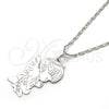 Rhodium Plated Pendant Necklace, Angel Design, Polished, Rhodium Finish, 04.106.0031.1.20 (02 MM Thickness, 20 Inches Length)