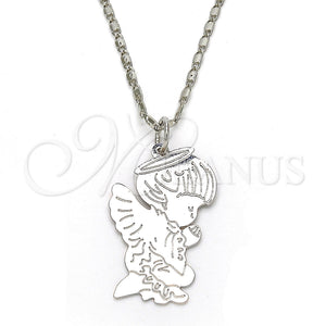 White Gold Filled Necklace — Pendant Necklace Angel Design Polished 04. 02 MM — main product view — SKU 119858 | Oro Laminado Blanco collar — Pendant Necklace Angel diseño pulido 04. 02 MM — SKU 119858