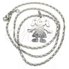 Rhodium Gold Filled Pendant Necklace, Little Girl and Heart Design, Polished, Rhodium Finish, 04.106.0032.1.20 (02 MM Thickness, 20 Inches Length)