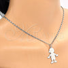Rhodium Gold Filled Pendant Necklace, Little Boy Design, Polished, Rhodium Finish, 04.106.0033.1.20 (02 MM Thickness, 20 Inches Length)