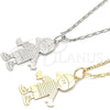 Rhodium Gold Filled Pendant Necklace, Little Boy Design, Polished, Rhodium Finish, 04.106.0033.1.20 (02 MM Thickness, 20 Inches Length)