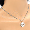 Rhodium Gold Filled Pendant Necklace, Feet and Heart Design, Polished, Rhodium Finish, 04.106.0034.1.20 (02 MM Thickness, 20 Inches Length)