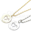 Rhodium Gold Filled Pendant Necklace, Feet and Heart Design, Polished, Rhodium Finish, 04.106.0034.1.20 (02 MM Thickness, 20 Inches Length)