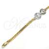 Oro Laminado Fancy Bracelet, Gold Filled Style Infinite and Heart Design, Polished, Two Tone, 03.63.1836.08 (05 for wholesale, additional product view 4