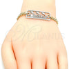 Oro Laminado Fancy Bracelet, Gold Filled Style Dolphin Design, Polished, Two Tone, 03.63.1837.08 (04 MM Thickness, 8 Inches Length)
