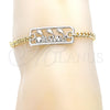 Oro Laminado Fancy Anklet, Gold Filled Style Dolphin Design, Polished, Two Tone, 03.63.1837.10 (04 MM Thickness, 10 Inches Length)