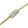 Oro Laminado Fancy Anklet, Gold Filled Style Dolphin Design, Polished, Two Tone, 03.63.1837.10 (04 MM Thickness, 10 Inches Length)