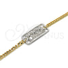 Oro Laminado Fancy Bracelet, Gold Filled Style Tree Design, Polished, Two Tone, 03.63.1838.08 (04 MM Thickness, 8 Inches Length)